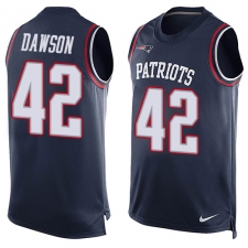 Men's Nike New England Patriots #42 Duke Dawson Limited Navy Blue Player Name & Number Tank Top NFL Jersey