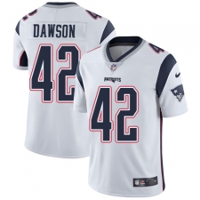 Men's Nike New England Patriots #42 Duke Dawson White Vapor Untouchable Limited Player NFL Jersey