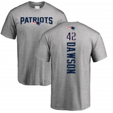 NFL Nike New England Patriots #42 Duke Dawson Ash Backer T-Shirt