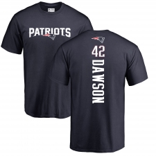 NFL Nike New England Patriots #42 Duke Dawson Navy Blue Backer T-Shirt