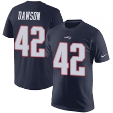 NFL Nike New England Patriots #42 Duke Dawson Navy Blue Rush Pride Name & Number T-Shirt
