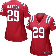 Women's Nike New England Patriots #29 Duke Dawson Game Red Alternate NFL Jersey