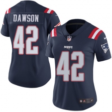 Women's Nike New England Patriots #42 Duke Dawson Limited Navy Blue Rush Vapor Untouchable NFL Jersey