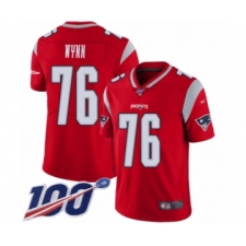 Men's New England Patriots #76 Isaiah Wynn Limited Red Inverted Legend 100th Season Football Jersey