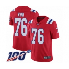 Men's New England Patriots #76 Isaiah Wynn Red Alternate Vapor Untouchable Limited Player 100th Season Football Jersey