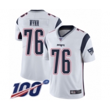 Men's New England Patriots #76 Isaiah Wynn White Vapor Untouchable Limited Player 100th Season Football Jersey