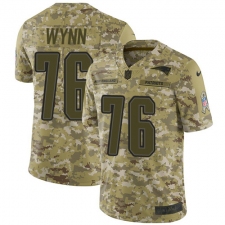 Men's Nike New England Patriots #76 Isaiah Wynn Limited Camo 2018 Salute to Service NFL Jersey