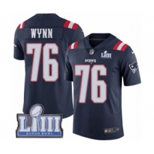 Men's Nike New England Patriots #76 Isaiah Wynn Limited Navy Blue Rush Vapor Untouchable Super Bowl LIII Bound NFL Jersey