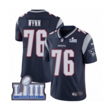 Men's Nike New England Patriots #76 Isaiah Wynn Navy Blue Team Color Vapor Untouchable Limited Player Super Bowl LIII Bound NFL Jersey