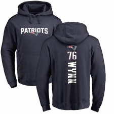 NFL Nike New England Patriots #76 Isaiah Wynn Navy Blue Backer Pullover Hoodie