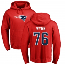 NFL Nike New England Patriots #76 Isaiah Wynn Red Name & Number Logo Pullover Hoodie