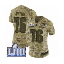 Women's Nike New England Patriots #76 Isaiah Wynn Limited Camo 2018 Salute to Service Super Bowl LIII Bound NFL Jersey