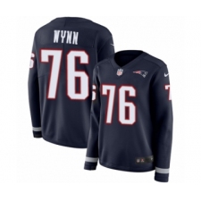 Women's Nike New England Patriots #76 Isaiah Wynn Limited Navy Blue Therma Long Sleeve NFL Jersey