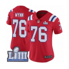 Women's Nike New England Patriots #76 Isaiah Wynn Red Alternate Vapor Untouchable Limited Player Super Bowl LIII Bound NFL Jersey