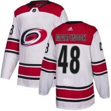 Men's Adidas Carolina Hurricanes #48 Jordan Martinook Authentic White Away NHL Jersey