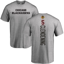 NHL Adidas Chicago Blackhawks #5 Adam Clendening Ash Backer T-Shirt