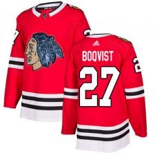 Men's Adidas Chicago Blackhawks #27 Adam Boqvist Authentic Red Fashion Gold NHL Jersey