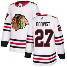 Men's Adidas Chicago Blackhawks #27 Adam Boqvist Authentic White Away NHL Jersey