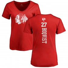NHL Women's Adidas Chicago Blackhawks #27 Adam Boqvist Red One Color Backer T-Shirt