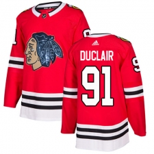 Men's Adidas Chicago Blackhawks #91 Anthony Duclair Authentic Red Fashion Gold NHL Jersey