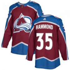 Men's Adidas Colorado Avalanche #35 Andrew Hammond Authentic Burgundy Red Home NHL Jersey