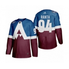 Men's Colorado Avalanche #94 Sampo Ranta Authentic Burgundy Blue 2020 Stadium Series Hockey Jersey