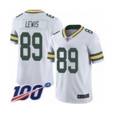 Men's Green Bay Packers #89 Marcedes Lewis White Vapor Untouchable Limited Player 100th Season Football Jersey