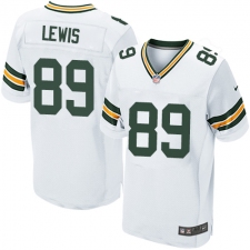 Men's Nike Green Bay Packers #89 Marcedes Lewis Elite White NFL Jersey
