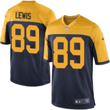 Men's Nike Green Bay Packers #89 Marcedes Lewis Game Navy Blue Alternate NFL Jersey