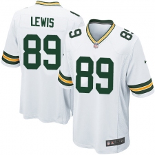 Men's Nike Green Bay Packers #89 Marcedes Lewis Game White NFL Jersey