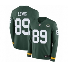 Men's Nike Green Bay Packers #89 Marcedes Lewis Limited Green Therma Long Sleeve NFL Jersey