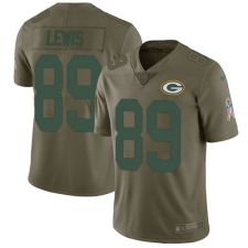 Men's Nike Green Bay Packers #89 Marcedes Lewis Limited Olive 2017 Salute to Service NFL Jersey