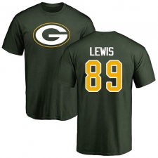 NFL Nike Green Bay Packers #89 Marcedes Lewis Green Name & Number Logo T-Shirt