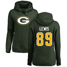 NFL Women's Nike Green Bay Packers #89 Marcedes Lewis Green Name & Number Logo Pullover Hoodie