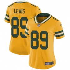 Women's Nike Green Bay Packers #89 Marcedes Lewis Limited Gold Rush Vapor Untouchable NFL Jersey