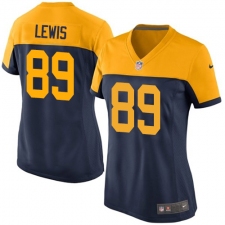 Women's Nike Green Bay Packers #89 Marcedes Lewis Limited Navy Blue Alternate NFL Jersey
