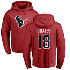 NFL Nike Houston Texans #18 Sammie Coates Red Name & Number Logo Pullover Hoodie