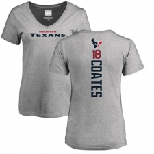 NFL Women's Nike Houston Texans #18 Sammie Coates Ash Backer T-Shirt