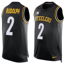 Men's Nike Pittsburgh Steelers #2 Mason Rudolph Limited Black Player Name & Number Tank Top NFL Jersey