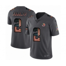 Men's Pittsburgh Steelers #2 Mason Rudolph Limited Black USA Flag 2019 Salute To Service Football Jersey