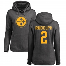 Women's Nike Pittsburgh Steelers #2 Mason Rudolph Ash One Color Pullover Hoodie