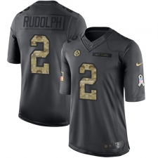 Youth Nike Pittsburgh Steelers #2 Mason Rudolph Limited Black 2016 Salute to Service NFL Jersey