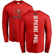NFL Nike Tampa Bay Buccaneers #90 Jason Pierre-Paul Red Backer Long Sleeve T-Shirt