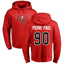 NFL Nike Tampa Bay Buccaneers #90 Jason Pierre-Paul Red Name & Number Logo Pullover Hoodie