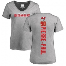 NFL Women's Nike Tampa Bay Buccaneers #90 Jason Pierre-Paul Ash Backer T-Shirt