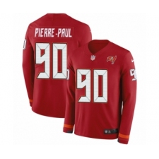 Youth Nike Tampa Bay Buccaneers #90 Jason Pierre-Paul Limited Red Therma Long Sleeve NFL Jersey