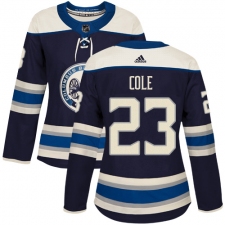 Women's Adidas Columbus Blue Jackets #23 Ian Cole Authentic Navy Blue Alternate NHL Jersey