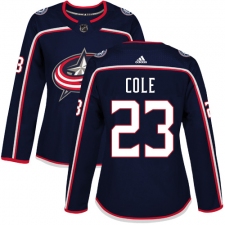 Women's Adidas Columbus Blue Jackets #23 Ian Cole Authentic Navy Blue Home NHL Jersey