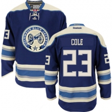Women's Reebok Columbus Blue Jackets #23 Ian Cole Authentic Navy Blue Third NHL Jersey