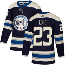Youth Adidas Columbus Blue Jackets #23 Ian Cole Authentic Navy Blue Alternate NHL Jersey
